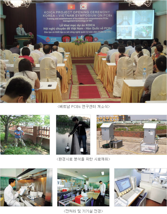 베트남 PCBs 연구센터 개소식, 환경 시료 분석을 위한 시료채취, 전처리 및 기기실 전경